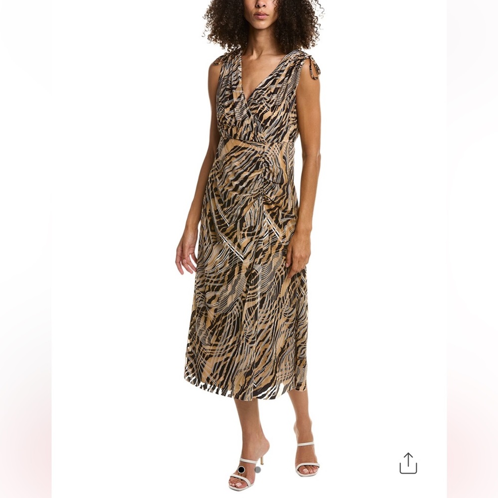 Anne Klein Burnout Dress in Black Multi, Size Medium NWT